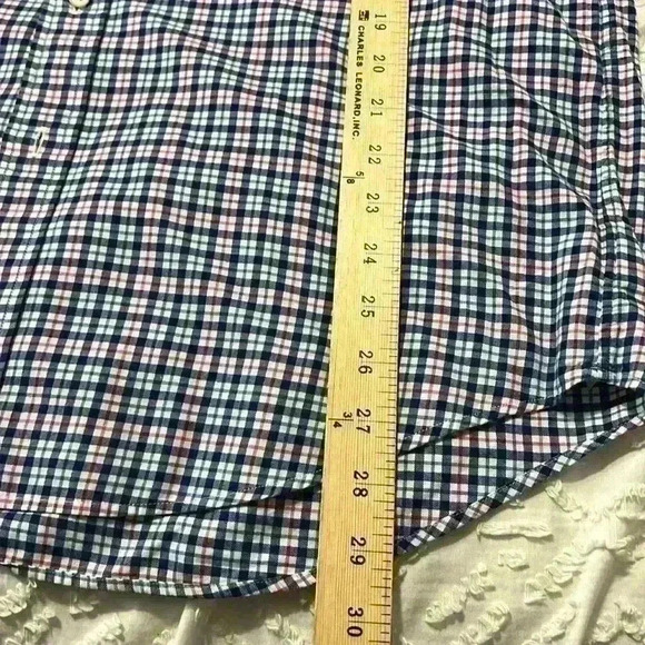 Ralph Lauren plaid men’s button-down with pink embroidered horse. Size medium. - Picture 10 of 10